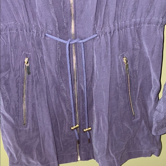 Kismet Utility Jacket Blue with Cinched Waist and Collared Neckline - Picture 5 of 15